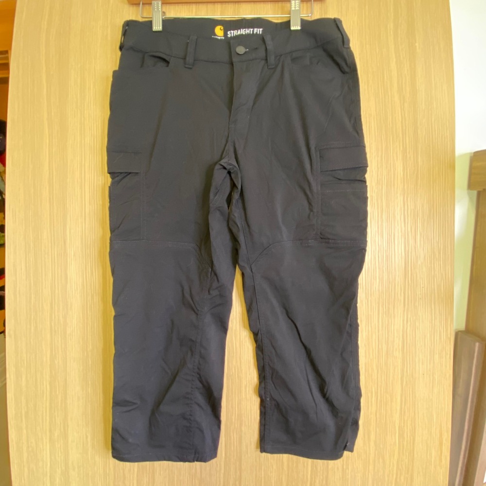 Carhartt Womens 6 Regular Straight Fit Force Cargo Crop Pants Black 103612-001